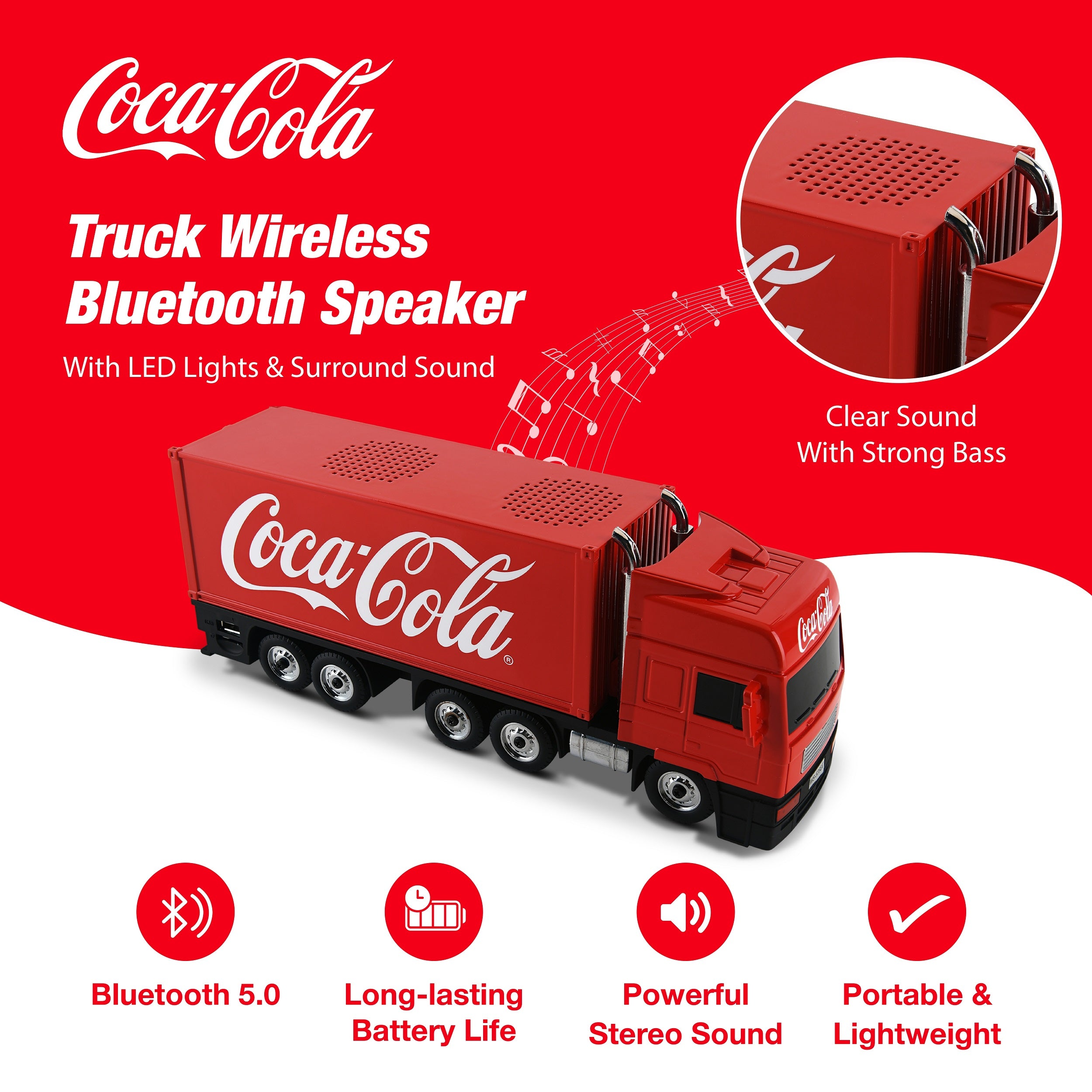 Coca-Cola Truck Shaped Bluetooth Speaker with FM Radio Mode